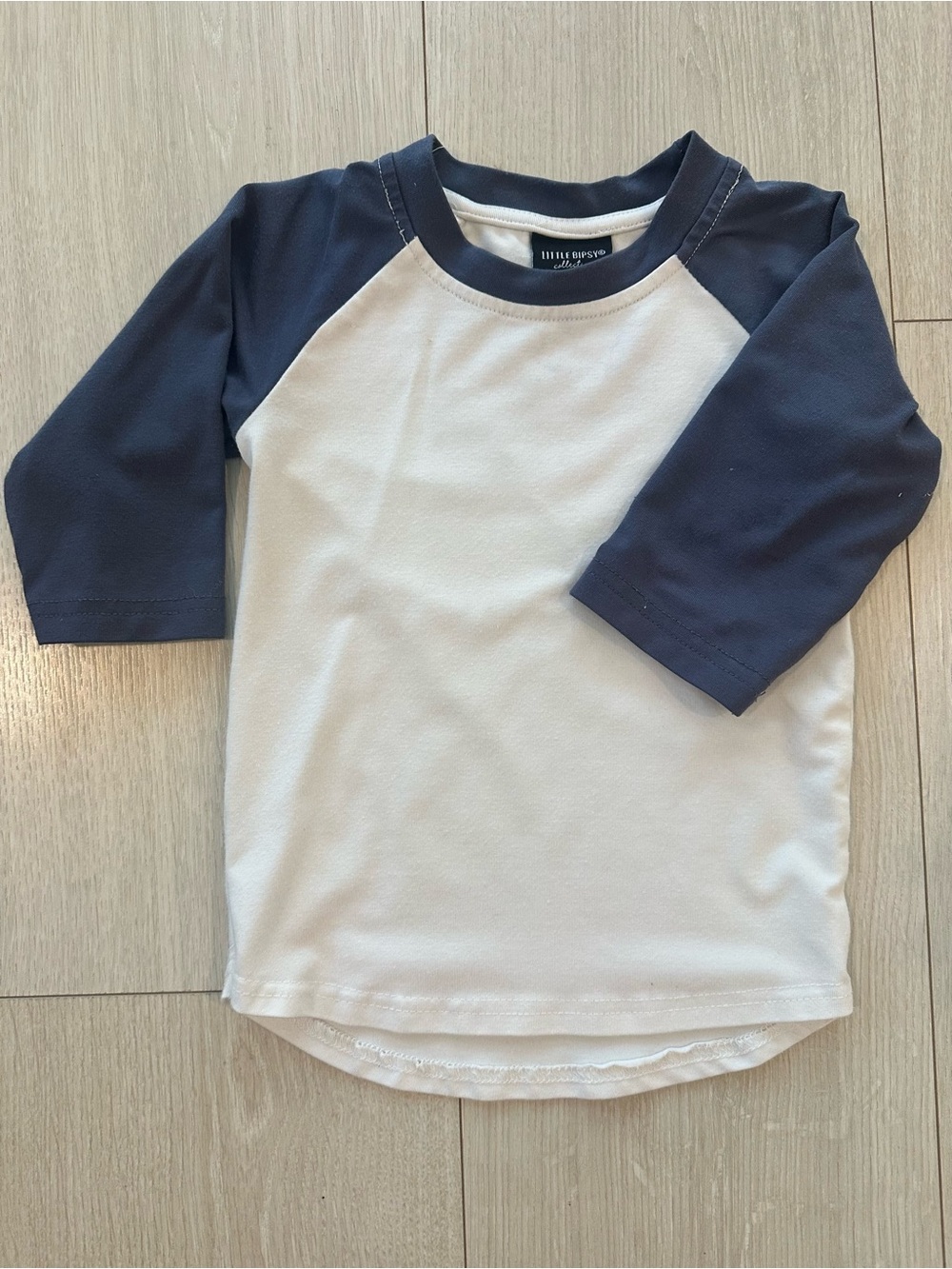 Little Bipsy Navy & White Raglan Baseball Tee